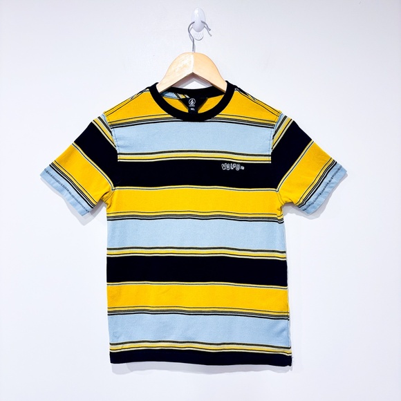 VOLCOM Blue and yellow striped t-shirt - Picture 1 of 8